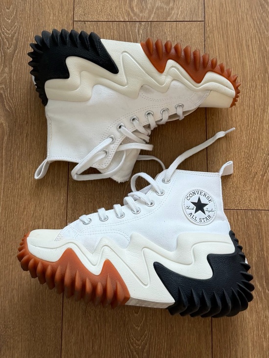 Converse Shoes - Converse White High Top Sneakers with Black & Brown Sole